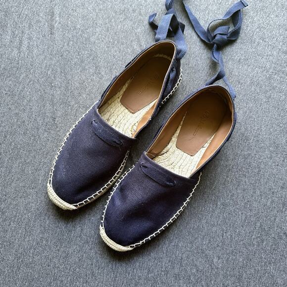 Ralph Lauren Bowsworth Lace Linen Logo Almond Toe Slip On Men's 8 Women’s 10.5 - Picture 10 of 16